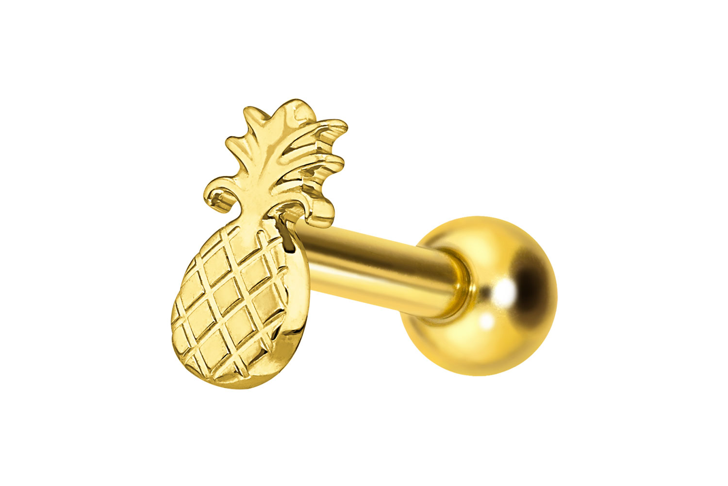 Titan Ohrpiercing mit Innengewinde ANANAS